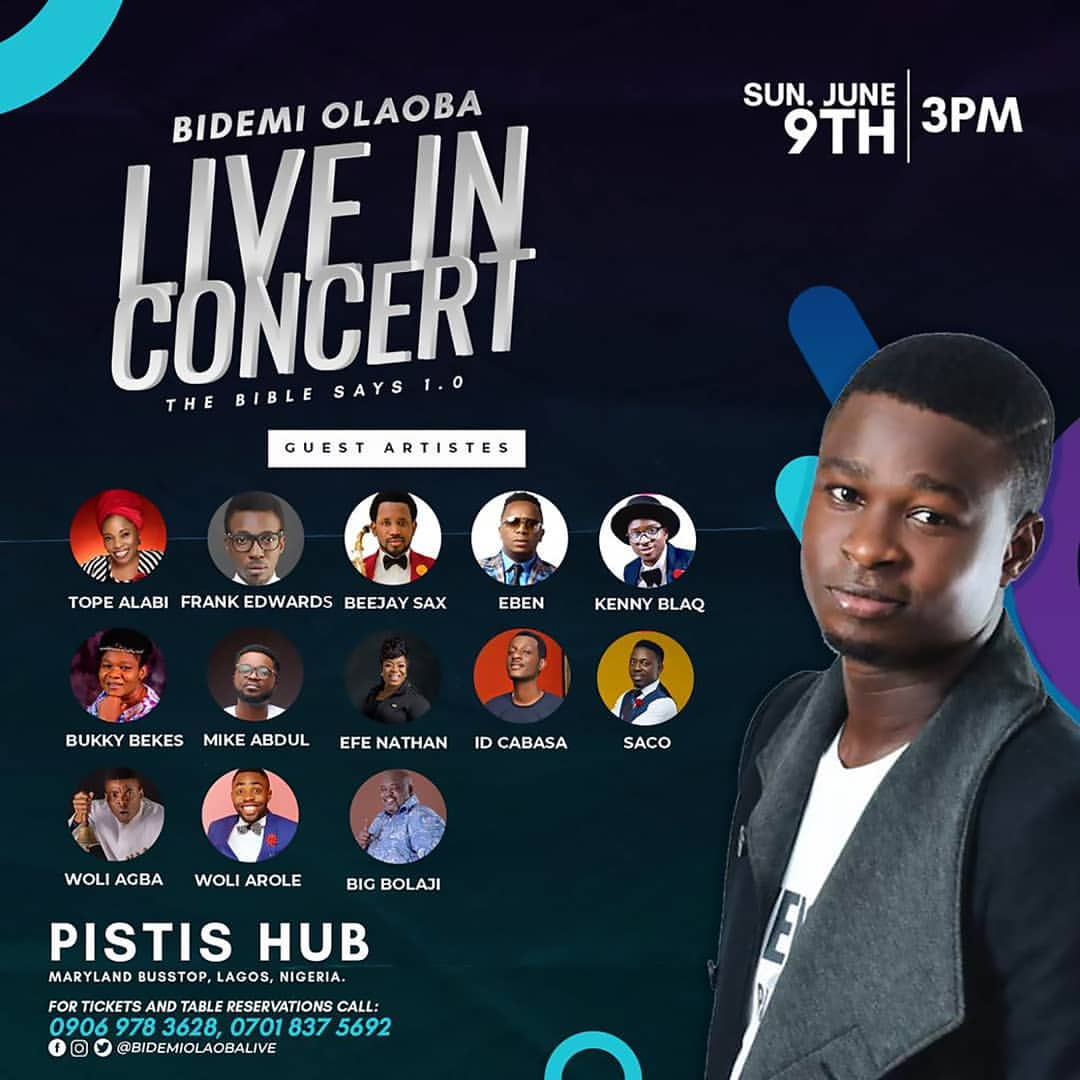 (Event): Bidemi Olaoba Live in concert 2019(The Bible says 1.0) to feat ...